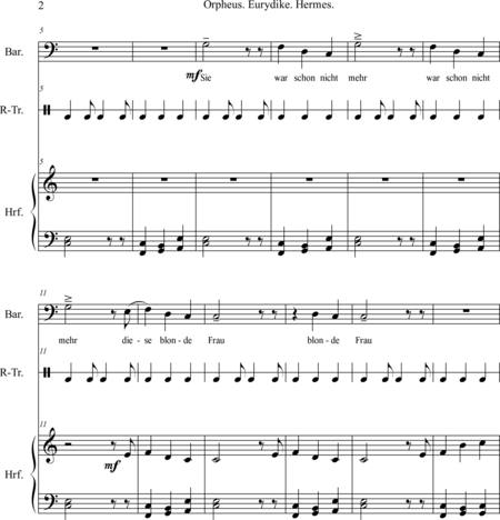 Mücher, Alwin: Carl Orff Competition 2018 Orpheus. Eurydike. Hermes. Opus 67 - Solo>X+Perc+Arp:1