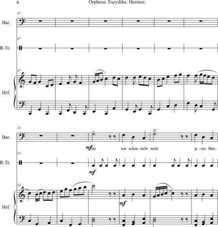 Mücher, Alwin: Carl Orff Competition 2018 Orpheus. Eurydike. Hermes. Opus 67 - Solo>X+Perc+Arp:5