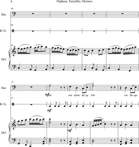 Mücher, Alwin: Carl Orff Competition 2018 Orpheus. Eurydike. Hermes. Opus 67 - Solo>X+Perc+Arp:7