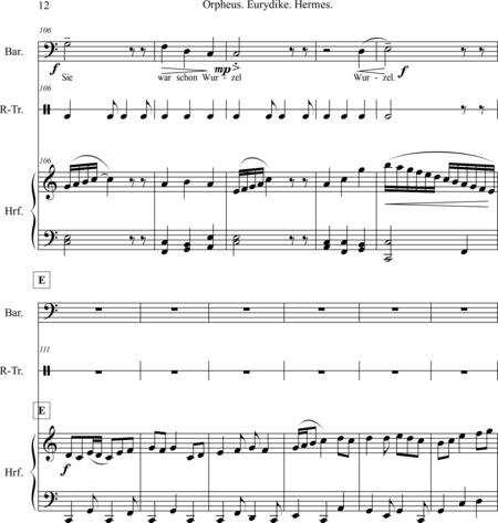 Mücher, Alwin: Carl Orff Competition 2018 Orpheus. Eurydike. Hermes. Opus 67 - Solo>X+Perc+Arp:11