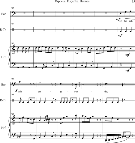 Mücher, Alwin: Carl Orff Competition 2018 Orpheus. Eurydike. Hermes. Opus 67 - Solo>X+Perc+Arp:14