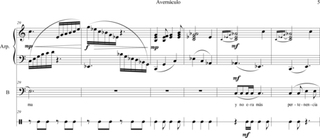 Fernández Toro, Cristian Felipe: Carl Orff Competition 2018 Avernáculo (A la Chilena) - Solo>bajo+Perc+Arp:5