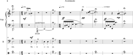 Fernández Toro, Cristian Felipe: Carl Orff Competition 2018 Avernáculo (A la Chilena) - Solo>bajo+Perc+Arp:8