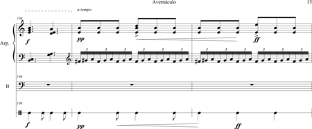 Fernández Toro, Cristian Felipe: Carl Orff Competition 2018 Avernáculo (A la Chilena) - Solo>bajo+Perc+Arp:15