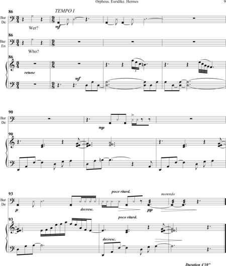 Denev, Lyubomir: Carl Orff Competition 2018 Ballad for Orpheus and Eurydice by Lyubomir DENEV - Solo>bajo+Perc+Arp:8