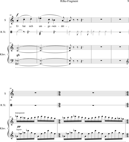 Sokachyk, Renata: Carl Orff Competition 2018 Renata Sokachyk "Rilke-Fragment" - Solo>sop+Perc+Pno:8