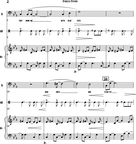 Johnson, Steve: Carl Orff Competition 2018 Starless Epitaph - Solo>bajo+Perc+Arp:1