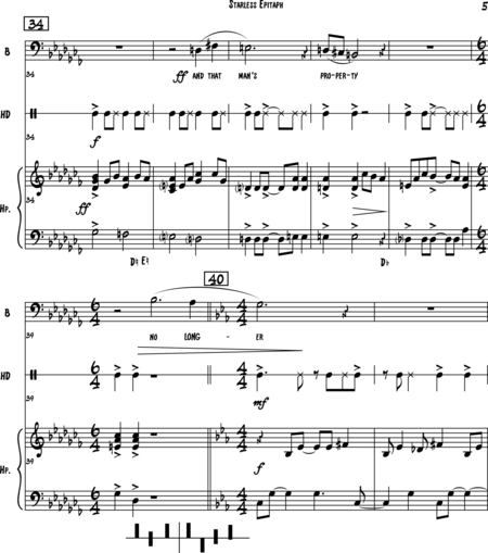 Johnson, Steve: Carl Orff Competition 2018 Starless Epitaph - Solo>bajo+Perc+Arp:4