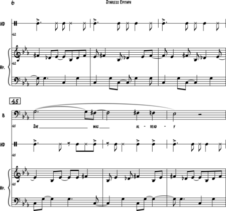 Johnson, Steve: Carl Orff Competition 2018 Starless Epitaph - Solo>bajo+Perc+Arp:5