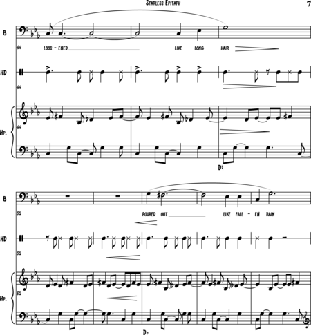 Johnson, Steve: Carl Orff Competition 2018 Starless Epitaph - Solo>bajo+Perc+Arp:6