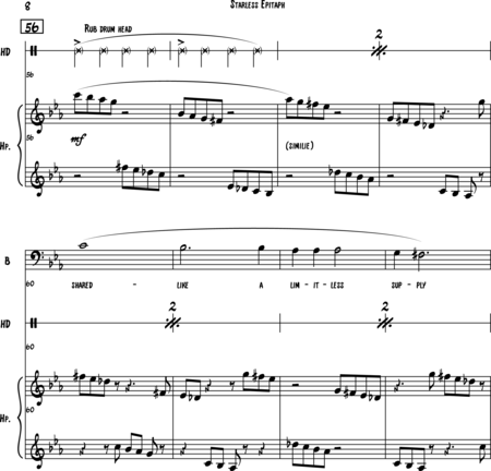 Johnson, Steve: Carl Orff Competition 2018 Starless Epitaph - Solo>bajo+Perc+Arp:7