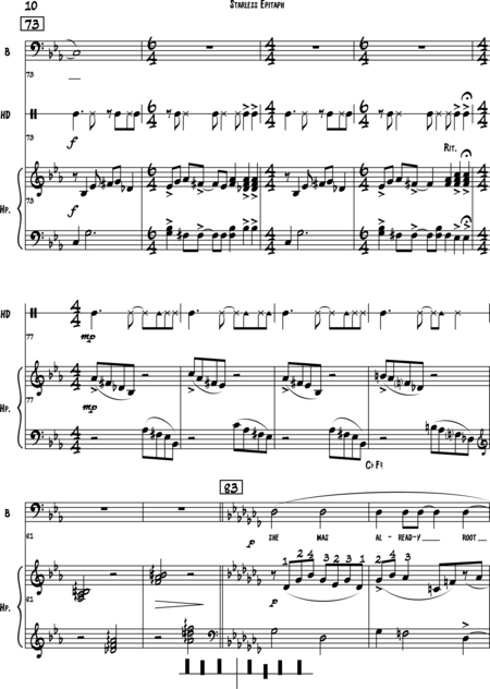 Johnson, Steve: Carl Orff Competition 2018 Starless Epitaph - Solo>bajo+Perc+Arp:9