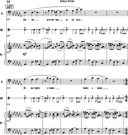 Johnson, Steve: Carl Orff Competition 2018 Starless Epitaph - Solo>bajo+Perc+Arp:13