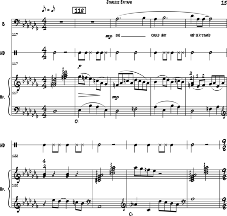 Johnson, Steve: Carl Orff Competition 2018 Starless Epitaph - Solo>bajo+Perc+Arp:14