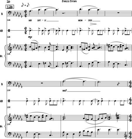 Johnson, Steve: Carl Orff Competition 2018 Starless Epitaph - Solo>bajo+Perc+Arp:15