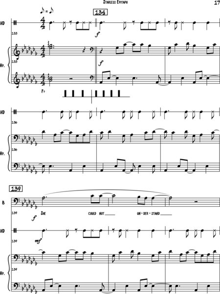 Johnson, Steve: Carl Orff Competition 2018 Starless Epitaph - Solo>bajo+Perc+Arp:16