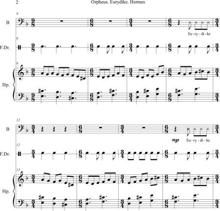 Ashkenasi, Danny: Carl Orff Competition 2018 Orpheus. Eurydike. Hermes - Solo>bajo+Perc+Arp:1