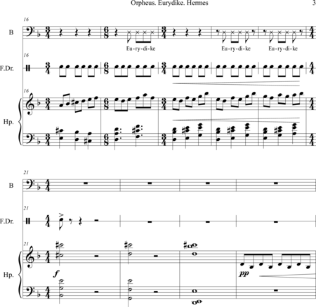 Ashkenasi, Danny: Carl Orff Competition 2018 Orpheus. Eurydike. Hermes - Solo>bajo+Perc+Arp:2