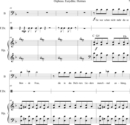 Ashkenasi, Danny: Carl Orff Competition 2018 Orpheus. Eurydike. Hermes - Solo>bajo+Perc+Arp:6