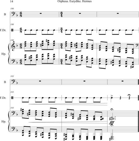 Ashkenasi, Danny: Carl Orff Competition 2018 Orpheus. Eurydike. Hermes - Solo>bajo+Perc+Arp:13