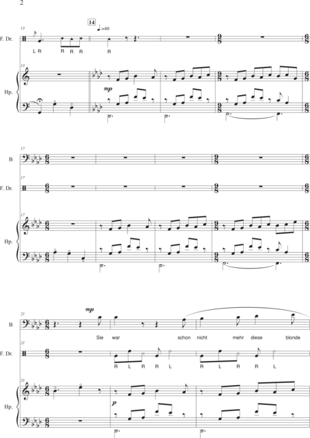 yucheng, lin: Carl Orff Competition 2018 Bedauern - Solo>bajo+Perc+Arp:3