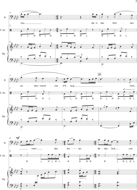 yucheng, lin: Carl Orff Competition 2018 Bedauern - Solo>bajo+Perc+Arp:4