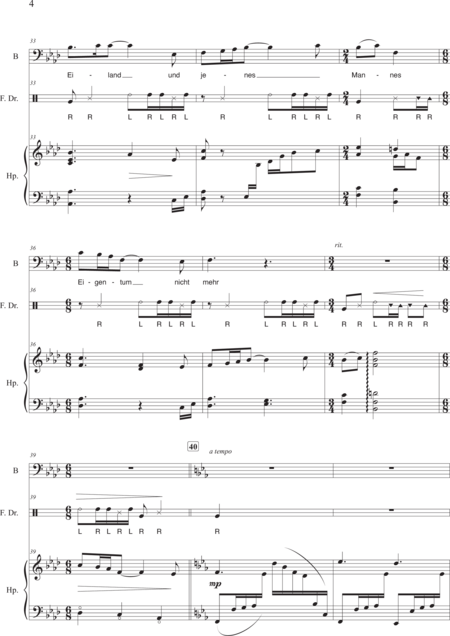 yucheng, lin: Carl Orff Competition 2018 Bedauern - Solo>bajo+Perc+Arp:5