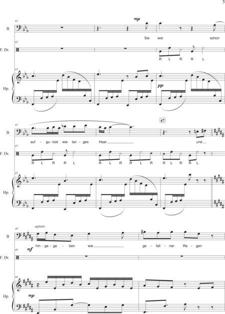 yucheng, lin: Carl Orff Competition 2018 Bedauern - Solo>bajo+Perc+Arp:6