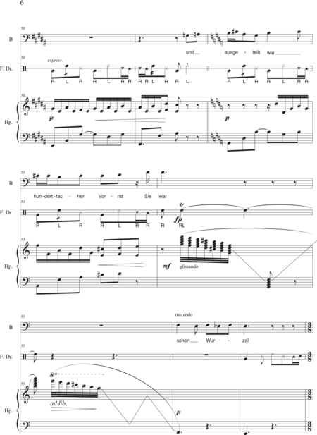 yucheng, lin: Carl Orff Competition 2018 Bedauern - Solo>bajo+Perc+Arp:7