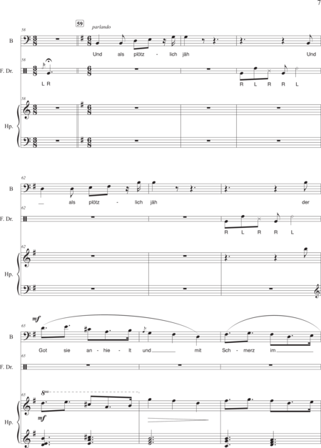 yucheng, lin: Carl Orff Competition 2018 Bedauern - Solo>bajo+Perc+Arp:8