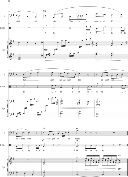 yucheng, lin: Carl Orff Competition 2018 Bedauern - Solo>bajo+Perc+Arp:9