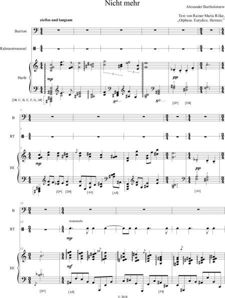 Bartholomew, Alexander: Carl Orff Competition 2018 Nicht mehr - Solo>bajo+Perc+Arp:0