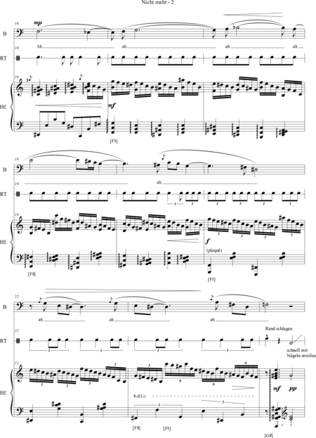 Bartholomew, Alexander: Carl Orff Competition 2018 Nicht mehr - Solo>bajo+Perc+Arp:1