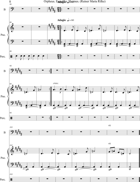 Mandarino Baranowiski, Marcus Vinicius: Carl Orff Competition 2018 Orpheus - Solo>bajo+Perc+Pno:7