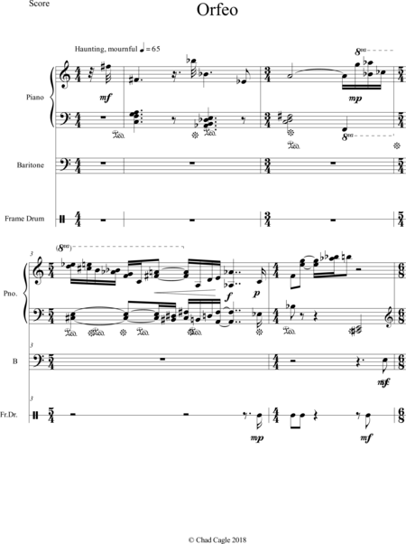 Cagle, Chad: Carl Orff Competition 2018 Orfeo - Ein vergessenes Gesicht - Solo>bajo+Perc+Pno:0