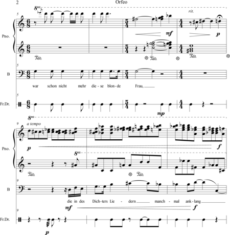 Cagle, Chad: Carl Orff Competition 2018 Orfeo - Ein vergessenes Gesicht - Solo>bajo+Perc+Pno:1