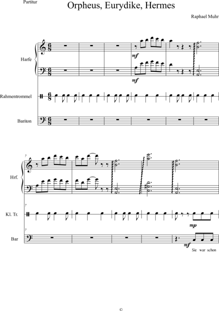 Muhr, Raphael: Carl Orff Competition 2018 Orpheus, Eurydike, Hermes - Solo>bajo+Perc+Arp:0