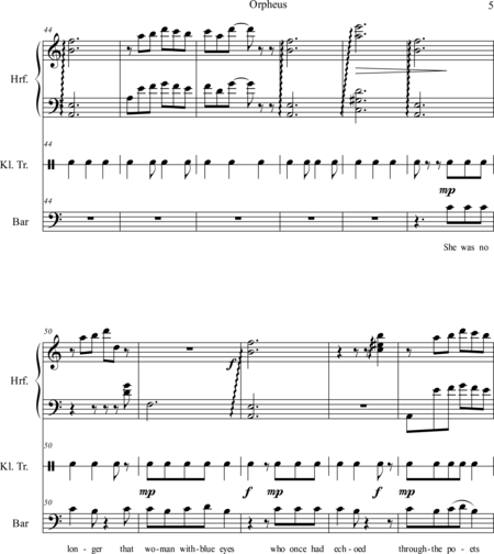Muhr, Raphael: Carl Orff Competition 2018 Orpheus, Eurydike, Hermes - Solo>bajo+Perc+Arp:4