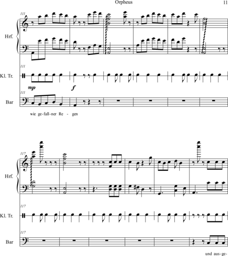 Muhr, Raphael: Carl Orff Competition 2018 Orpheus, Eurydike, Hermes - Solo>bajo+Perc+Arp:10
