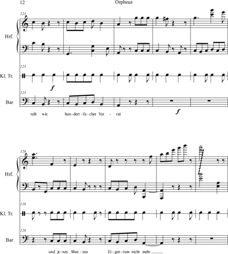 Muhr, Raphael: Carl Orff Competition 2018 Orpheus, Eurydike, Hermes - Solo>bajo+Perc+Arp:11