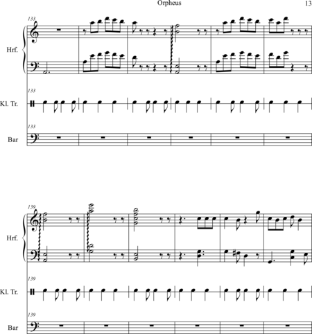 Muhr, Raphael: Carl Orff Competition 2018 Orpheus, Eurydike, Hermes - Solo>bajo+Perc+Arp:12
