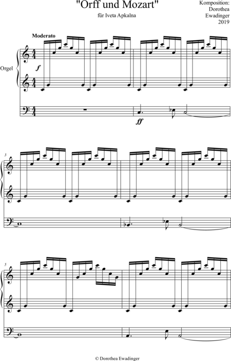 Ewadinger, Dorothea
: Carl Orff Competition 2019 "Orff und Mozart" für Iveta Apkalna [Carl Orff Compet - Órgano>cPed:0