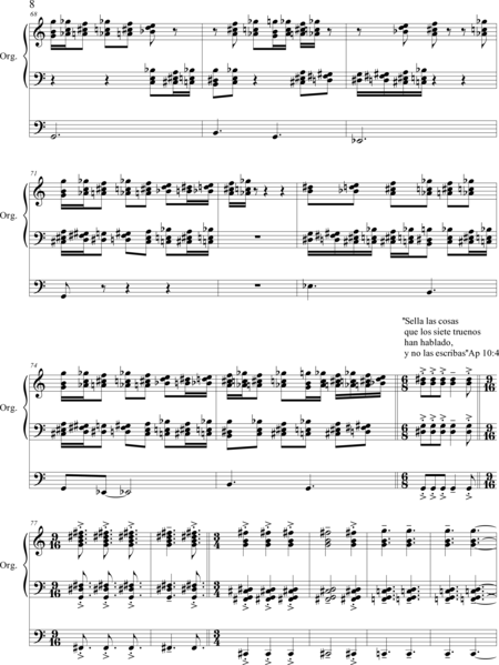 Mariño Fernández, Luis Alberto: Carl Orff Competition 2019 Visiones del Apocalipsis para Organo solo - Órgano>cPed:7