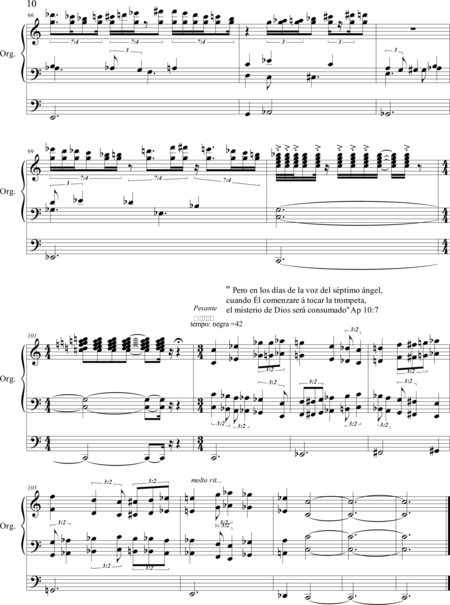 Mariño Fernández, Luis Alberto: Carl Orff Competition 2019 Visiones del Apocalipsis para Organo solo - Órgano>cPed:9