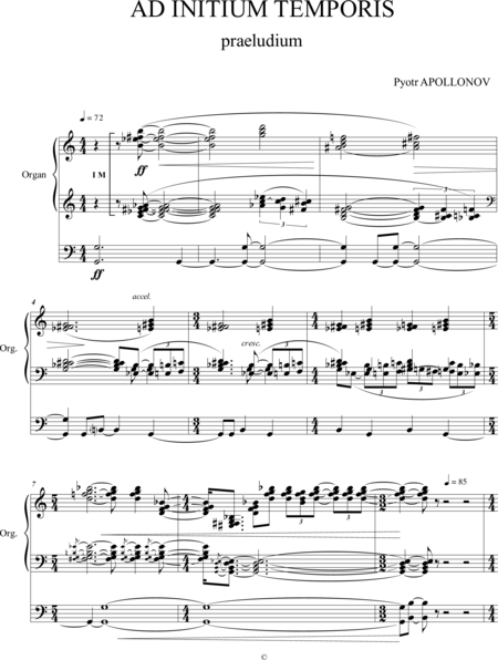 Apollonov, Pyotr: Carl Orff Competition 2019 AD INITIUMTEMPORIS - Órgano>cPed:0