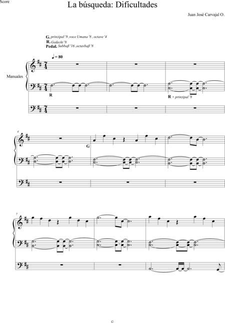 Carvajal, Juan: Carl Orff Competition 2019 La búsqueda: Dificultades [Carl Orff Competition 2019 - Organ>wped:0