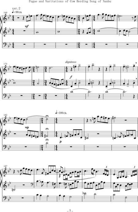Sato, Sumiko: Carl Orff Competition 2019 Fugue and Variations of Cow Herding Song of Nanbu - Organ>wped:6