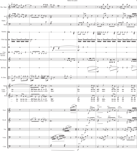 Giannoulis, Christos: Carl Orff Competition 2020 Kato sto yalo - Chor>SA+Bfl+[Xyl+Px]+[Vl2+Vla+Vc+Kb]:4