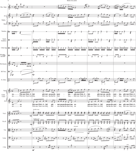 Giannoulis, Christos: Carl Orff Competition 2020 Kato sto yalo - Chor>SA+Bfl+[Xyl+Px]+[Vl2+Vla+Vc+Kb]:5