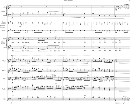 Giannoulis, Christos: Carl Orff Competition 2020 Kato sto yalo - Chor>SA+Bfl+[Xyl+Px]+[Vl2+Vla+Vc+Kb]:8